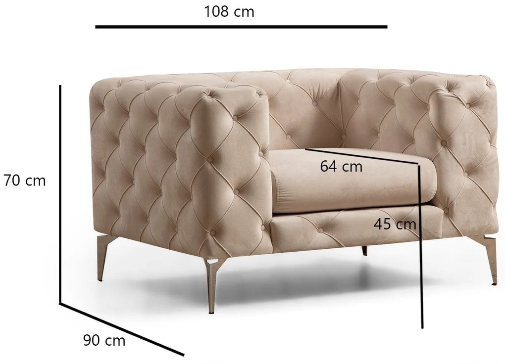 Cadeira Wing Como – Ecru – 108 cm x 70 cm x 90 cm