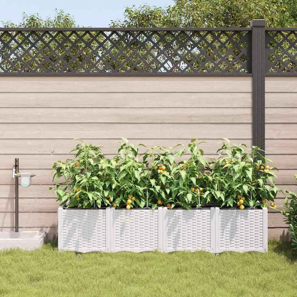 Jardineiras de Jardim 1 pc Branco 160 x 40 x 37.5 cm Plástico