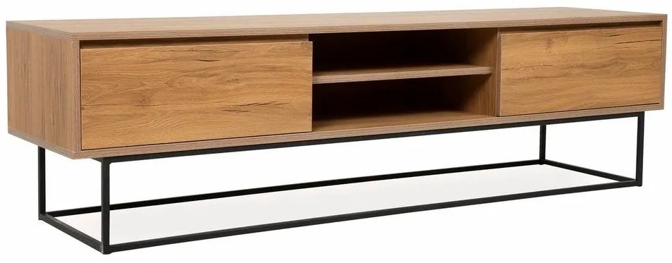 Móvel TV Laxus – Nogueira e Preto – 180 cm