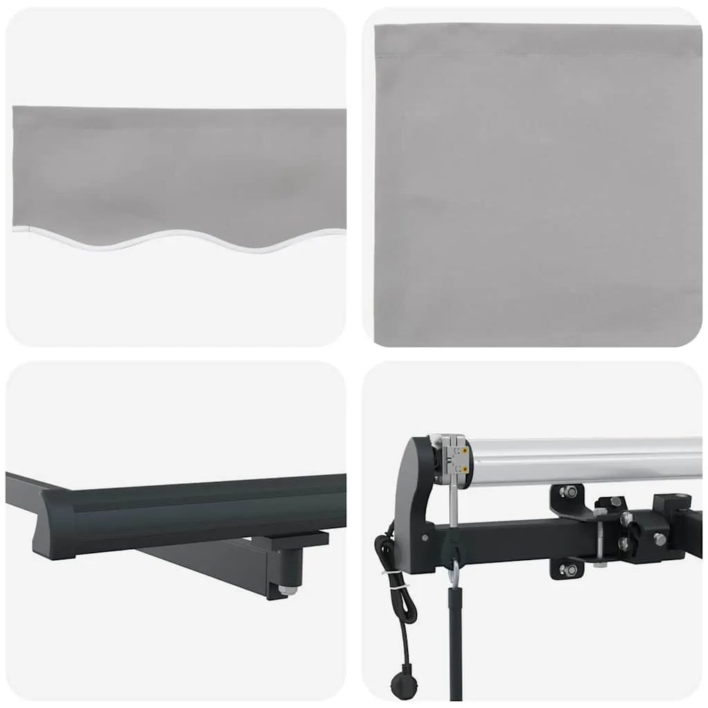 Toldo Retrátil Automático Cinza-Claro 600 x 350 cm