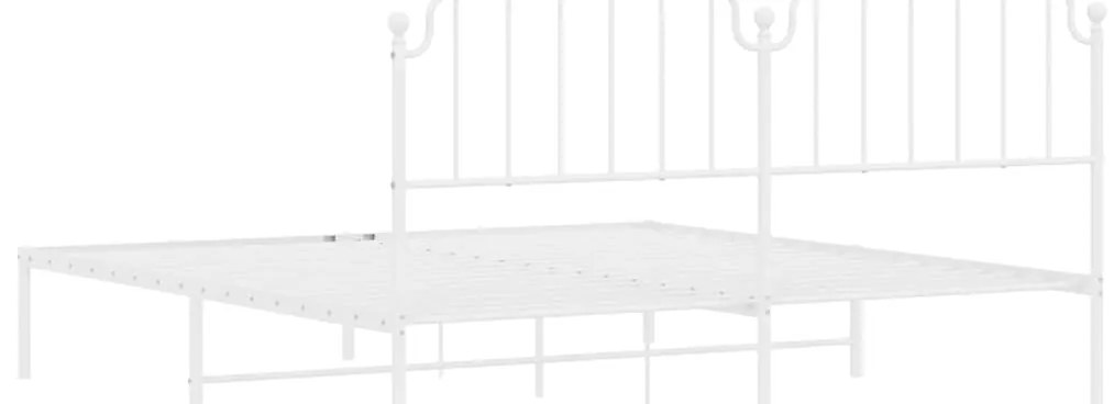 Estrutura de cama com cabeceira 183x213 cm metal branco