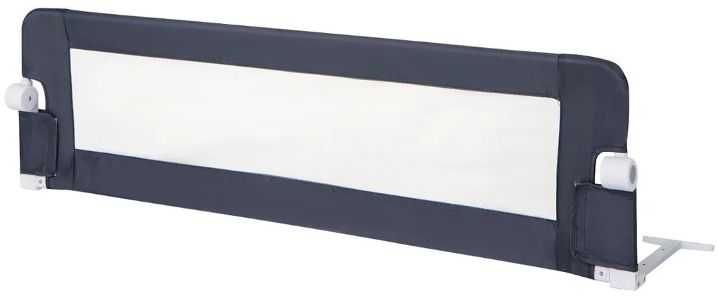 Grade segurança Bebes para camas dobrável de 152 CM com correia de segurança ajustável universal para camas de solteiro ou de casal Cinzenta