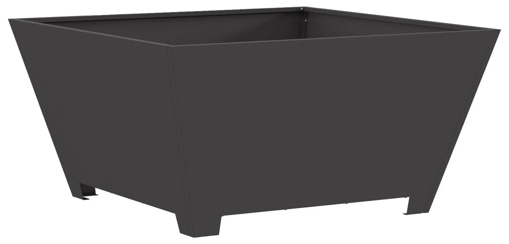 Fogueira Quadrada vidaXL Preta 80x80x40 cm em Aço