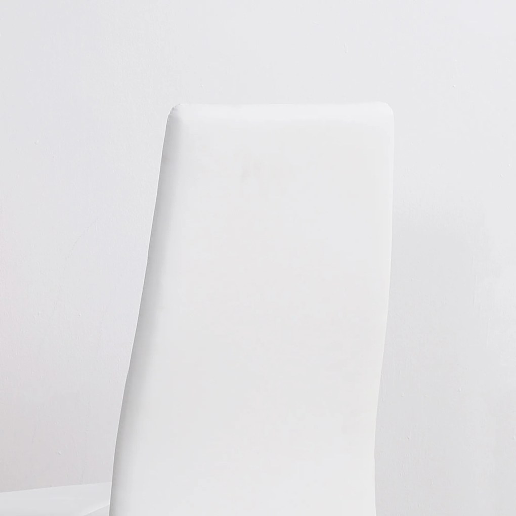 HOMCOM Conjunto de 4 Cadeiras de Sala de Jantar Estofadas em Couro Sintético Cadeiras de Cozinha com Encosto Alto e Pés de Aço Carga Máxima 120kg 41x50x97cm Branco