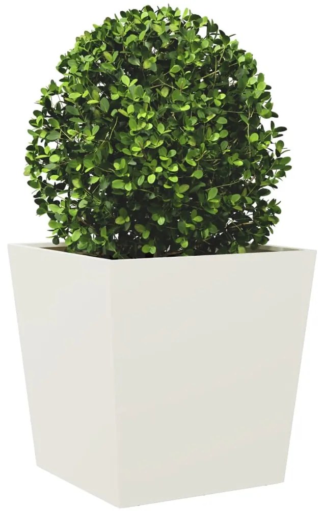 Vaso/floreira de jardim 2 pcs 50x50x50 cm aço branco