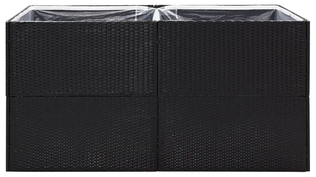 Vaso/floreira de jardim 157x80x80 cm vime PE preto