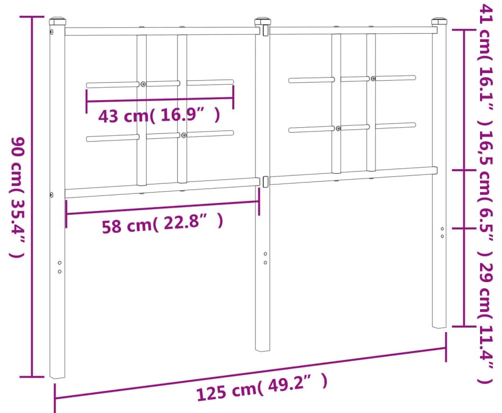 Cabeceira de cama 120 cm metal branco