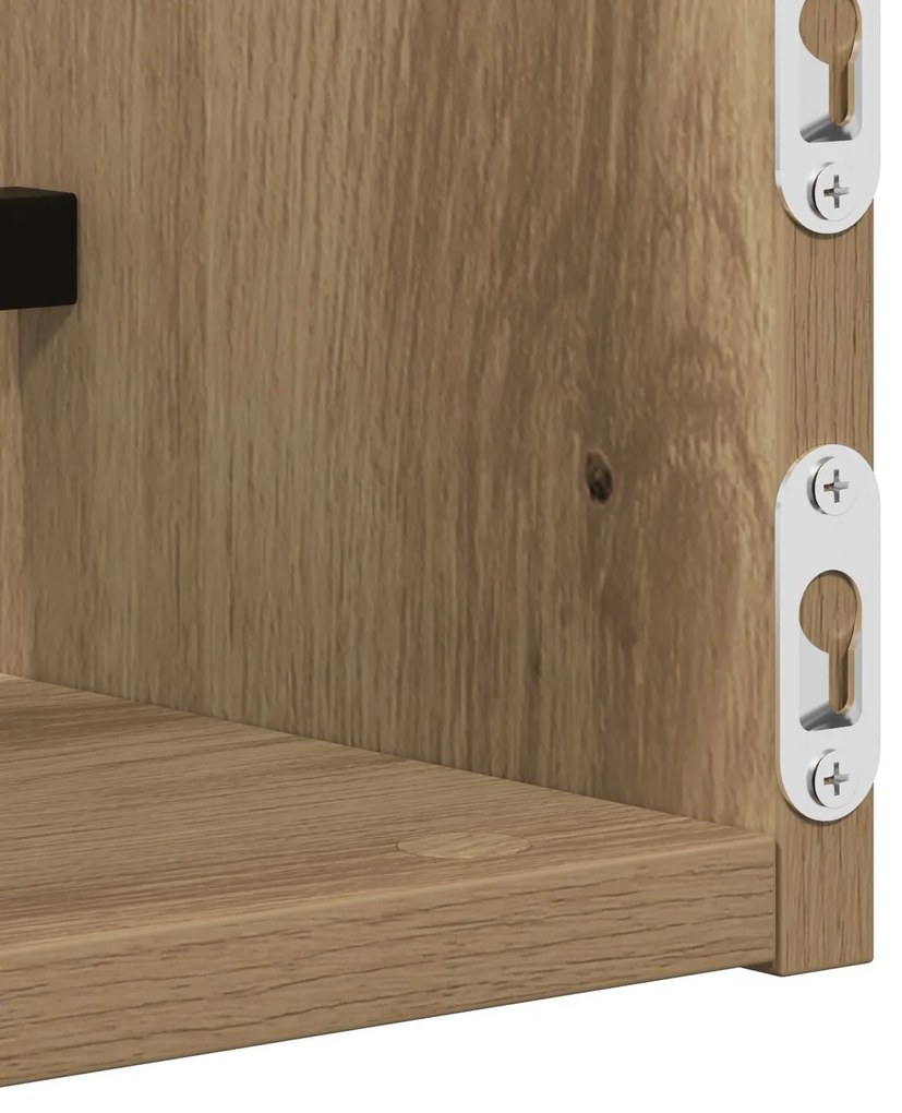 Prateleiras de Parede 2 pcs Carvalho Artesanal 80x16x14 cm Madeira Eng