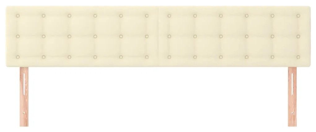 Cabeceira de cama 2 pcs couro artificial 80x5x78/88 cm creme