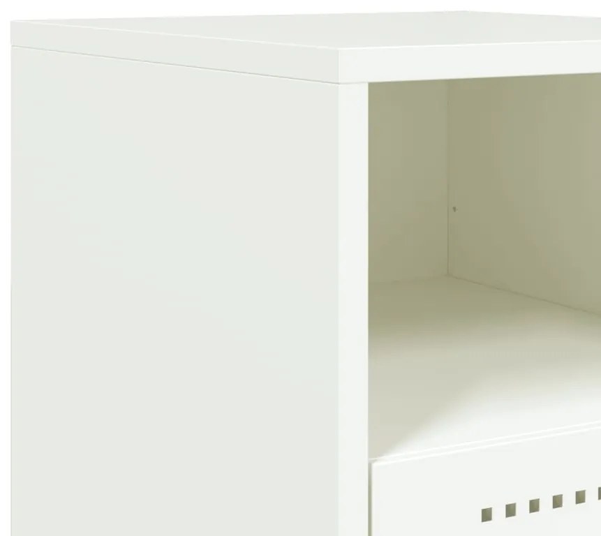 Mesa de cabeceira 36x39x60,5 cm aço branco