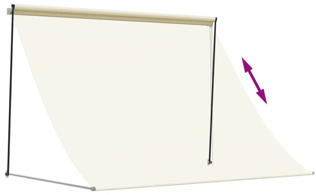 Toldo retrátil 200x150 cm tecido e aço cor creme