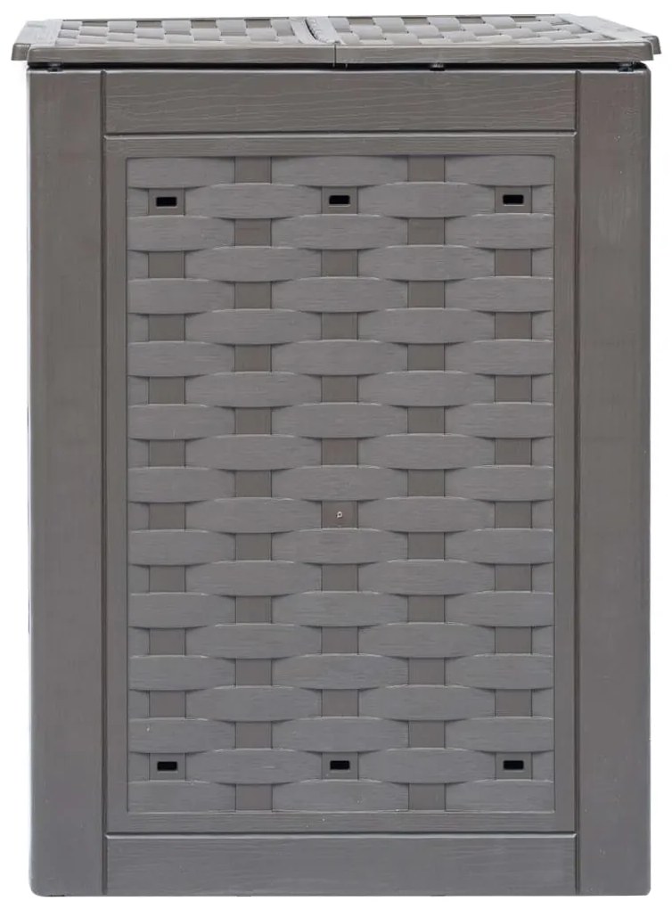 Compostores jardim 2pcs 60x60x83cm 600L plástico vime castanho
