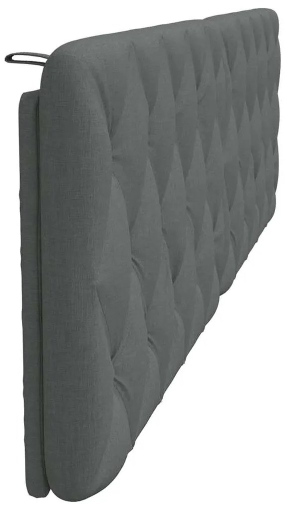 Almofadão de cabeceira 200 cm tecido cinzento-escuro