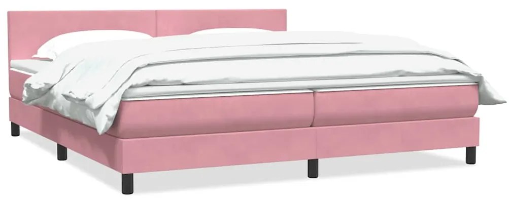 vidaXL Cama com molas/colchão rosa 180x220 cm veludo