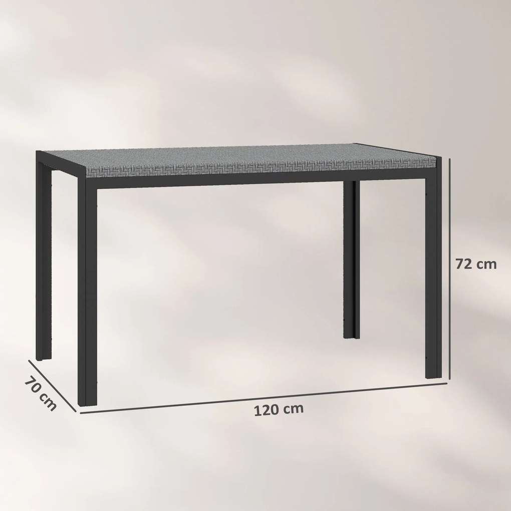 Mesa de Refeição para Jardim em Vime Sintético Mesa de Exterior com Es