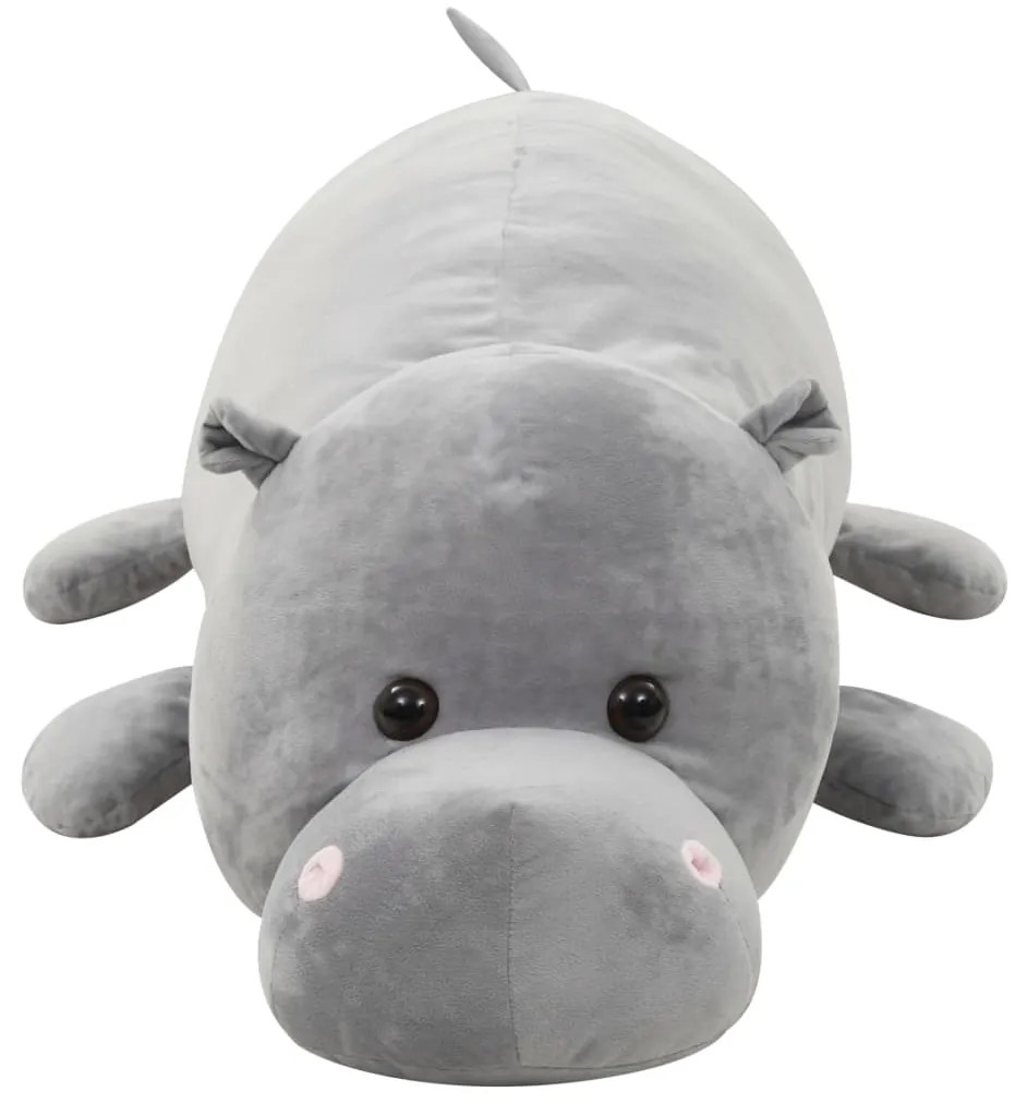 Hipopótamo de peluche cinzento