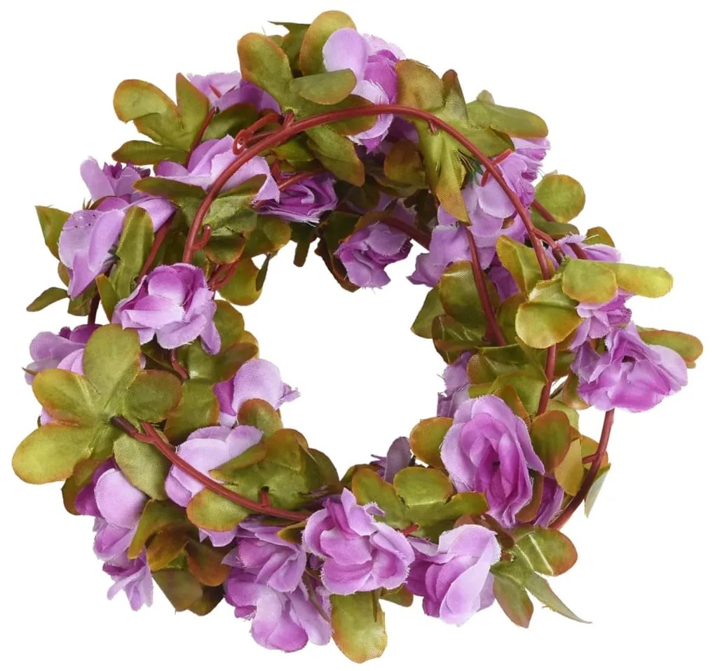 Grinaldas de flores de Natal 6 pcs 250 cm roxo claro