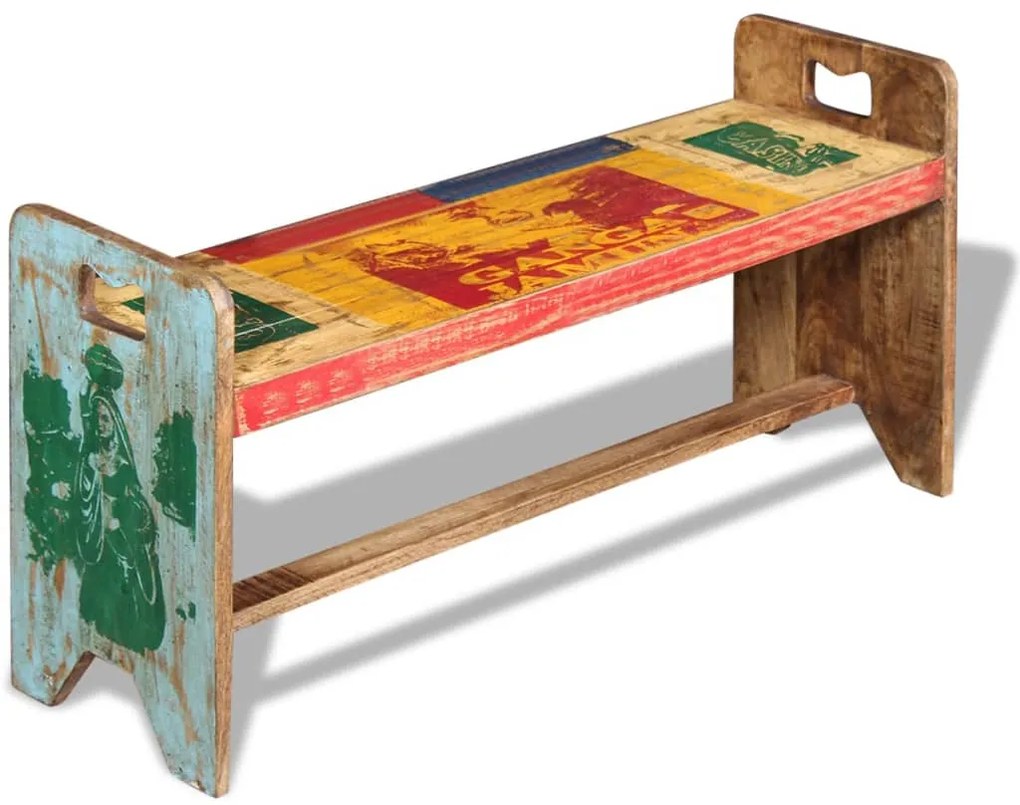Banco 100x30x50 cm madeira reciclada maciça