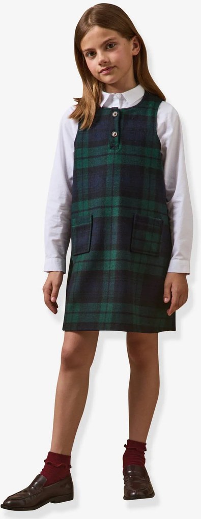 Vestido aos quadrados CYRILLUS verde
