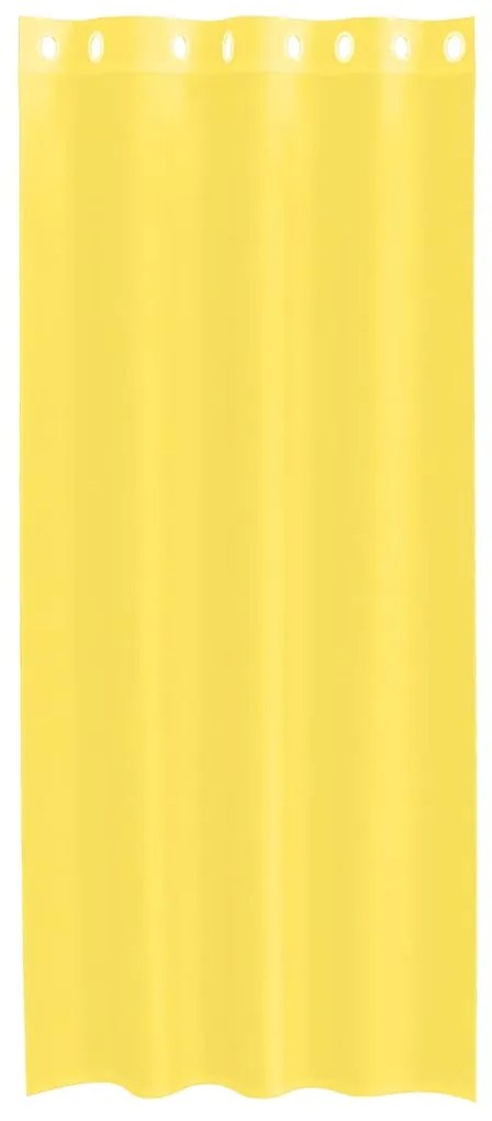 Cortinas de voile com ilhós 2 pcs amarelo