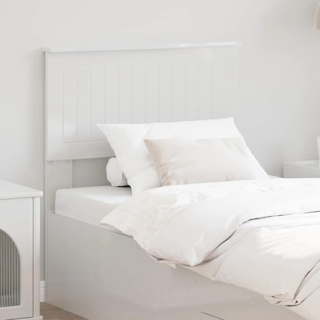 vidaXL Cabeceira Branco Brilhante 75 cm Madeira processada