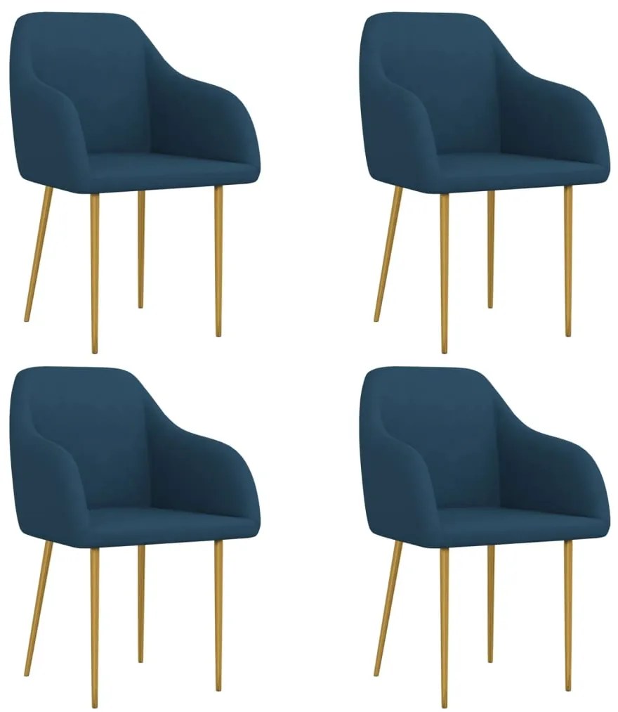 vidaXL Cadeiras de jantar 4 pcs veludo azul