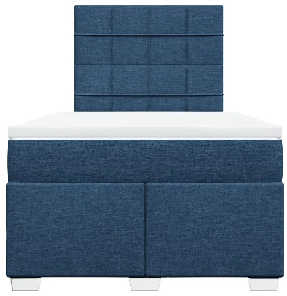 Cama com molas/colchão 120x200 cm tecido azul