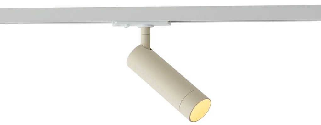 Foco moderno bege com adaptador branco para sistema de calha monofásico GU10 35mm - Iconic Jeana Luxe