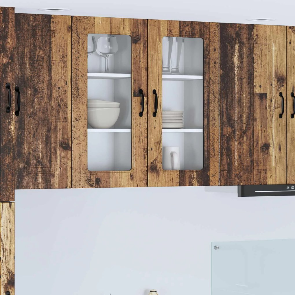 vidaXL Armário de Cozinha Kalmar 2 pcs Madeira antiga 40 x 31 x 80 cm