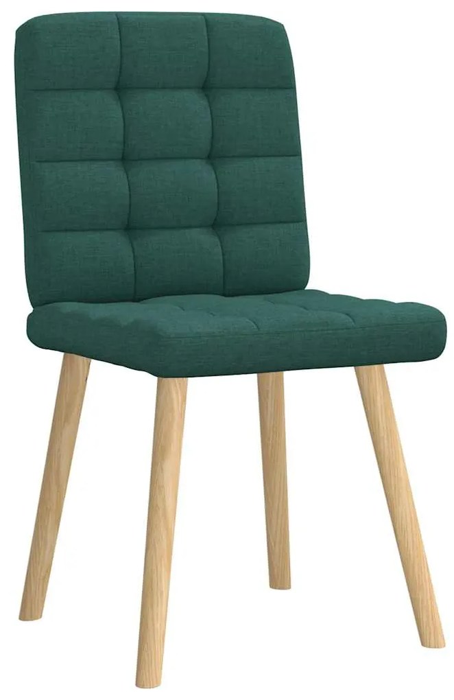 Cadeiras de jantar 2 pcs tecido verde-escuro