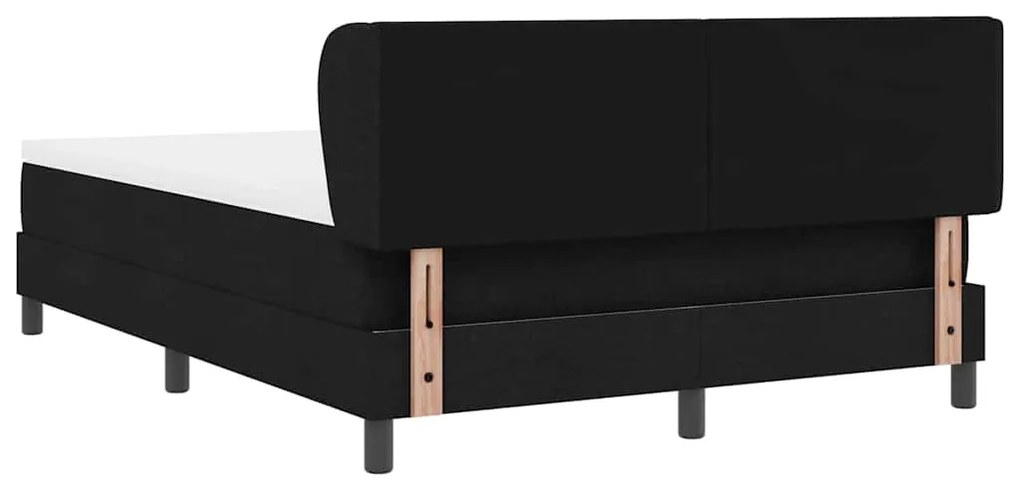 Cama Box Spring vidaXL com Colchão Preto 140x190 cm Tecido