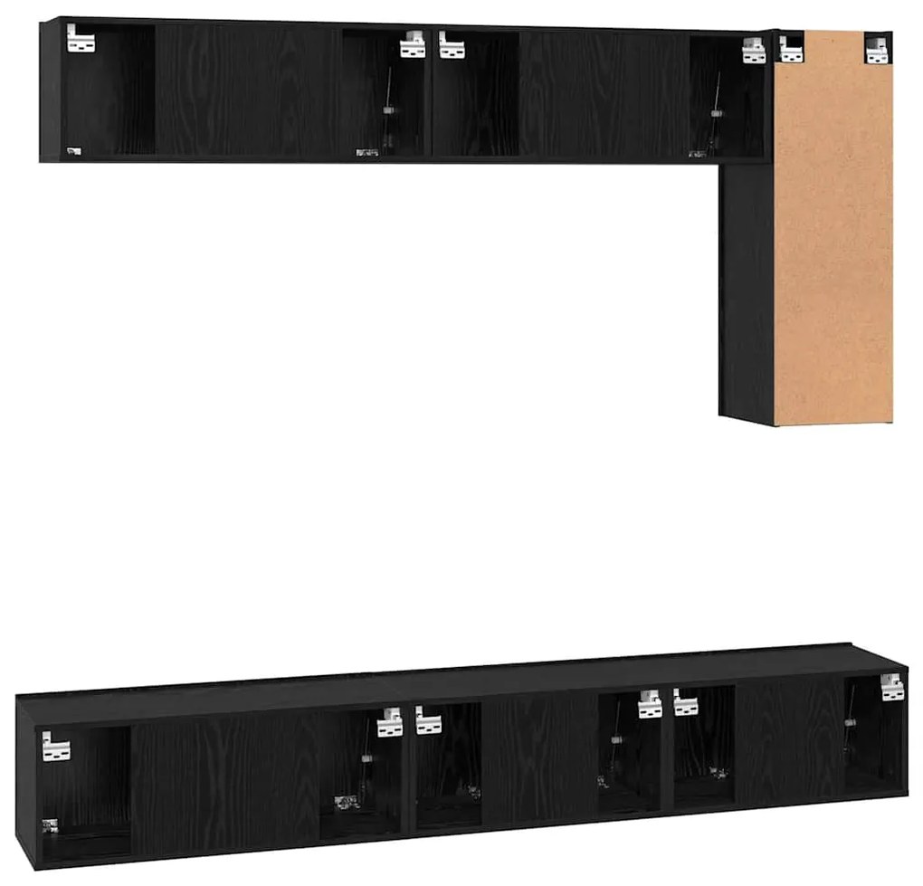 Conjunto de móvel de TV 6 pcs Carvalho preto 30.5 x 30 x 90 cm