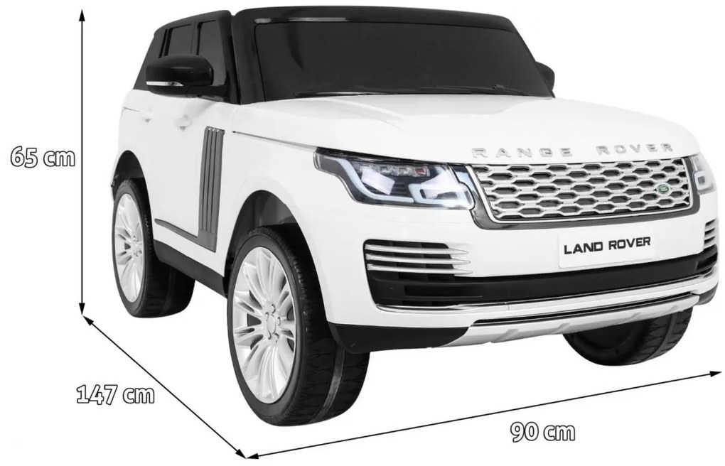 Carro elétrico para Crianças 2 Lugares Range Rover HSE 2x12V 4x4 Rodas Espuma EVA, assento couro ecológico Branco