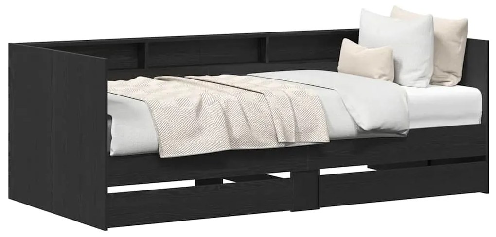 Cama de Dia com Gavetas Cinza Concreto 90x200 cm Madeira Reforçada