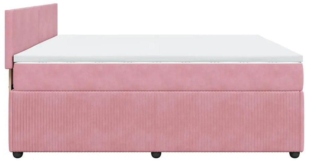 Cama com molas/colchão 180x200 cm veludo rosa