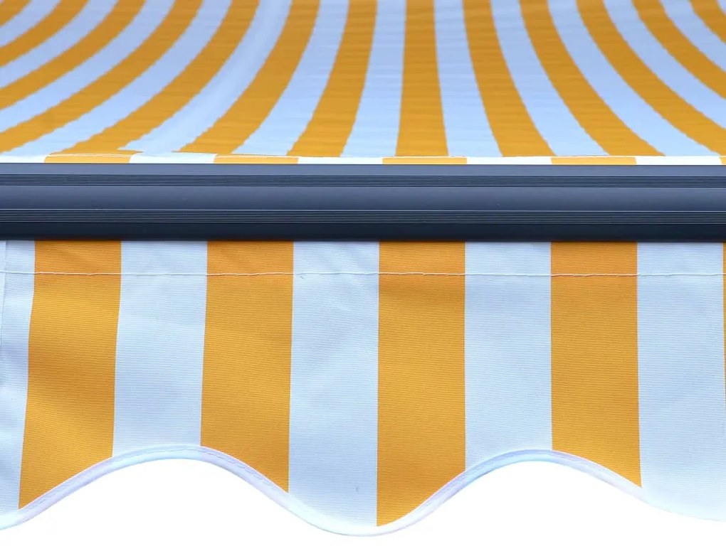 Toldo retrátil c/ sensor vento e LED 300x250cm amarelo/branco