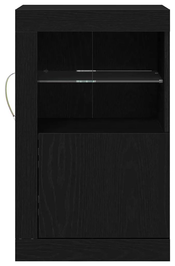 Sideboard vidaXL com Luzes LED Carvalho Preto 41x37x67 cm