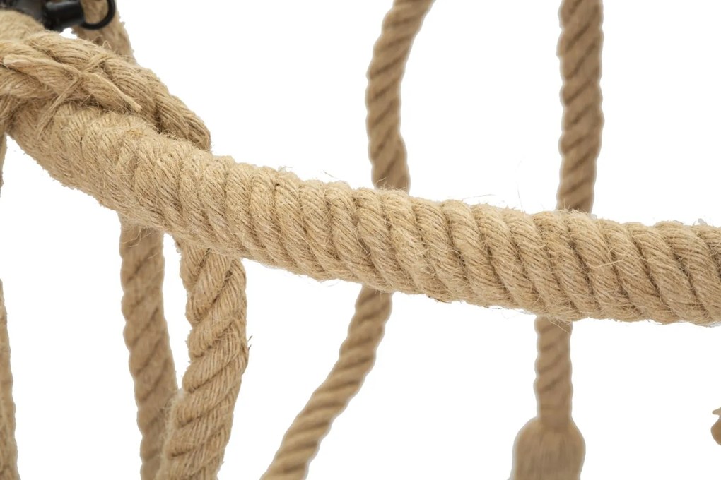 Candeeiro de Teto Boho Chic - Metal e Corda em Formato Redondo - 90 cm