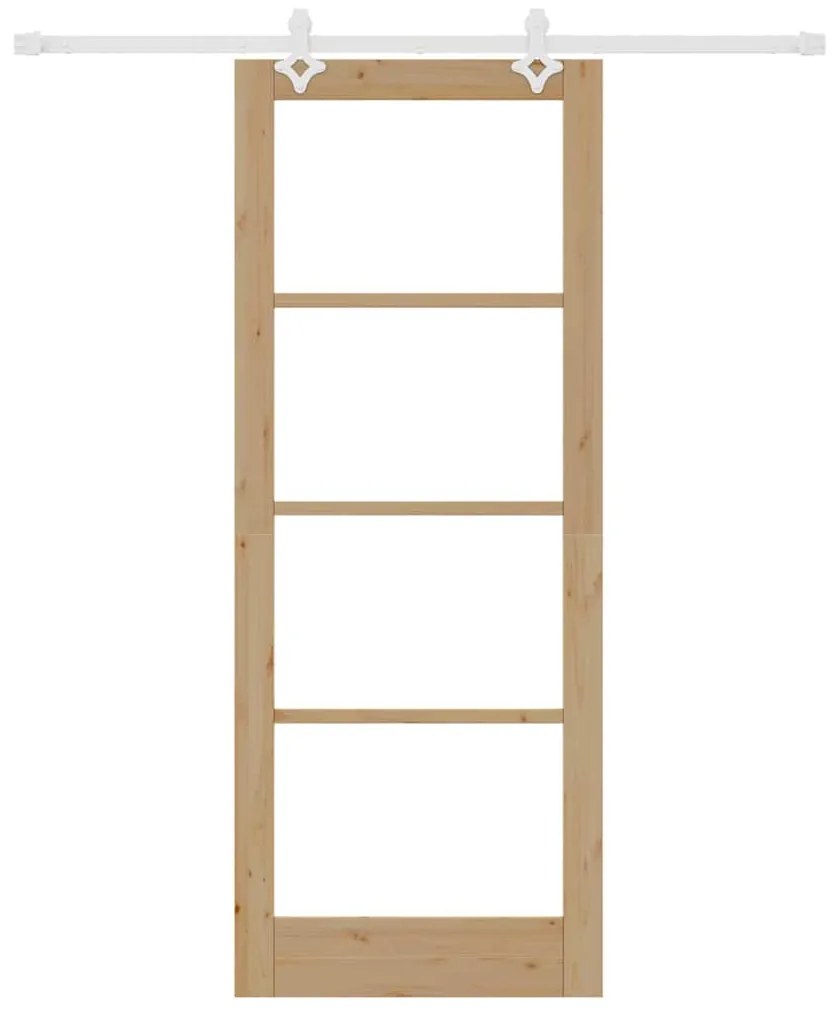 Porta Deslizante vidaXL com Conjunto de Hardware 83x211 cm Madeira Mac