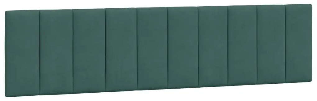 Estrutura de cama c/ luzes LED 200x200 cm veludo verde-escuro