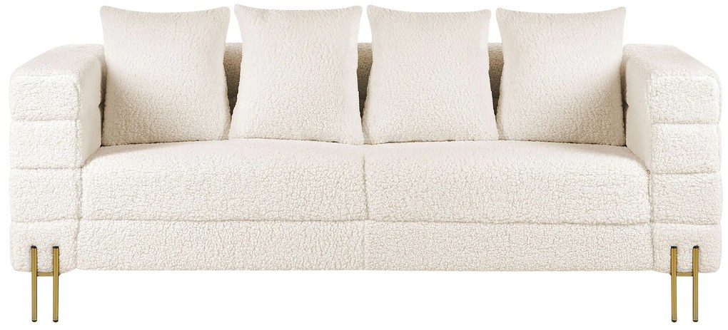Sofá de 3 lugares em tecido bouclé branco GRANNA Beliani