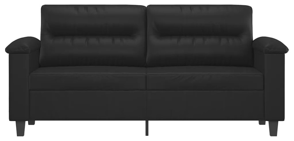 Sofá de 2 lugares 140 cm couro artificial preto