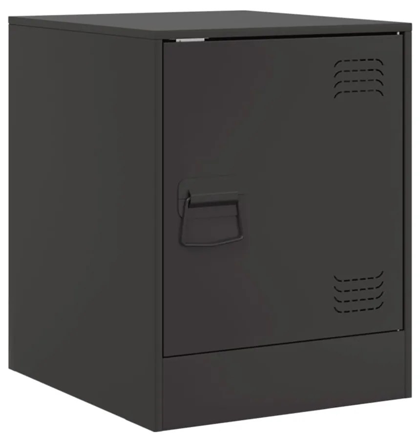 Mesas de cabeceira 2 pcs 34,5x39x44 cm aço preto