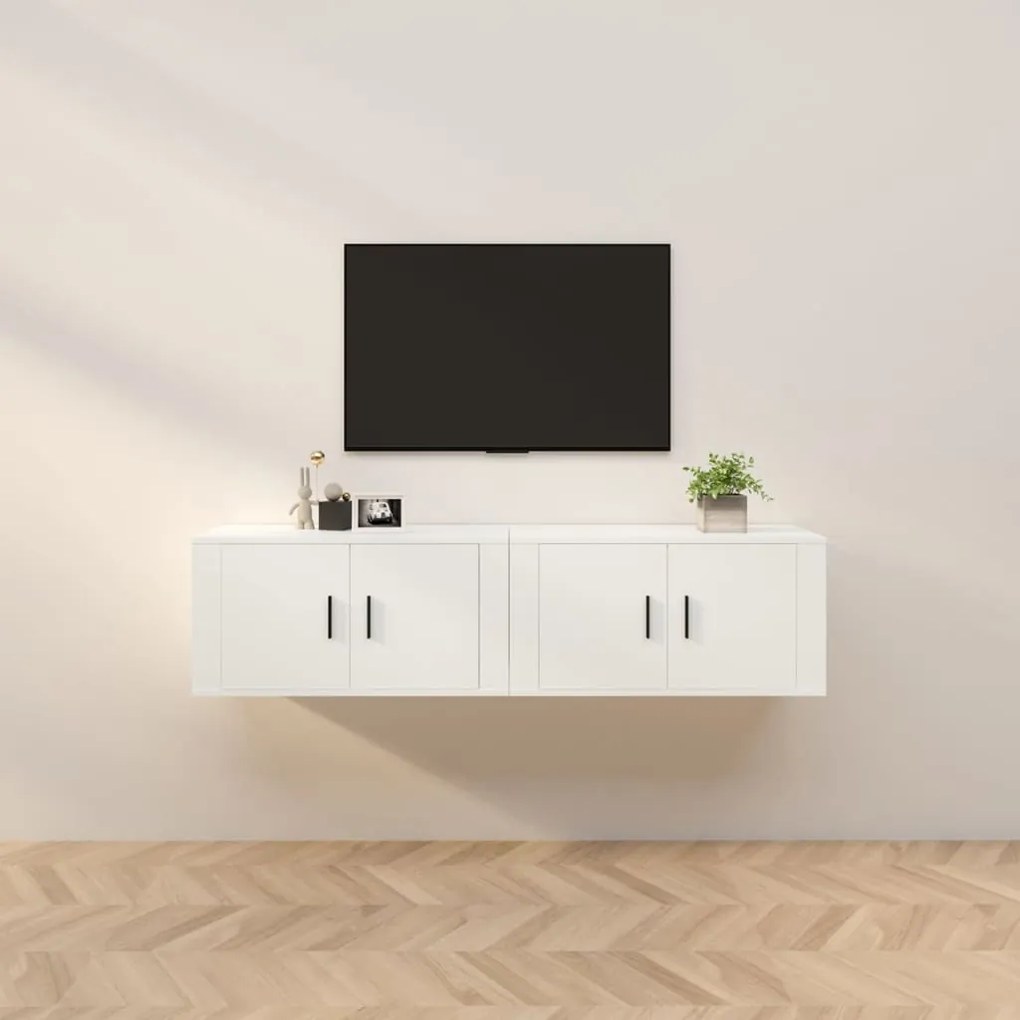vidaXL Móveis de TV de parede 2 pcs 80x34,5x40 cm branco