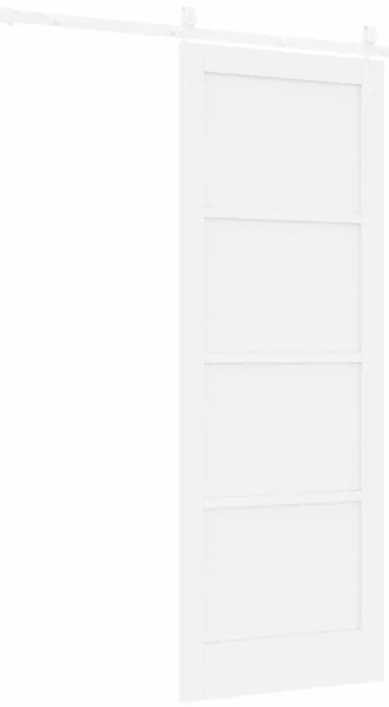 Porta de Correr vidaXL com Conjunto de Hardware Branca 78x211 cm Madei