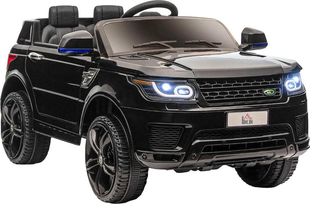 Carro Elétrico SUV Infantil 12V com 2 Motores Controlo Remoto Faróis Buzina Bluetooth Música USB e Abertura de Porta 3-5km/h 110x68x52cm Preto