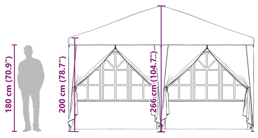 Tenda de Festa com 8 Lados Azul 4x4 m PE