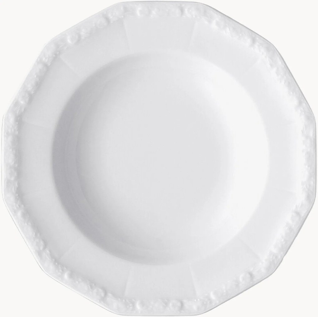 Pratos de sopa em porcelana Maria White, conjunto de 2