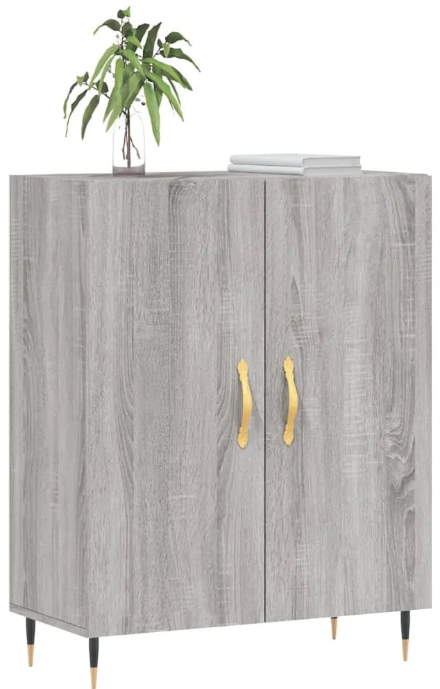 Aparador 69,5x34x90 cm derivados de madeira cinzento sonoma