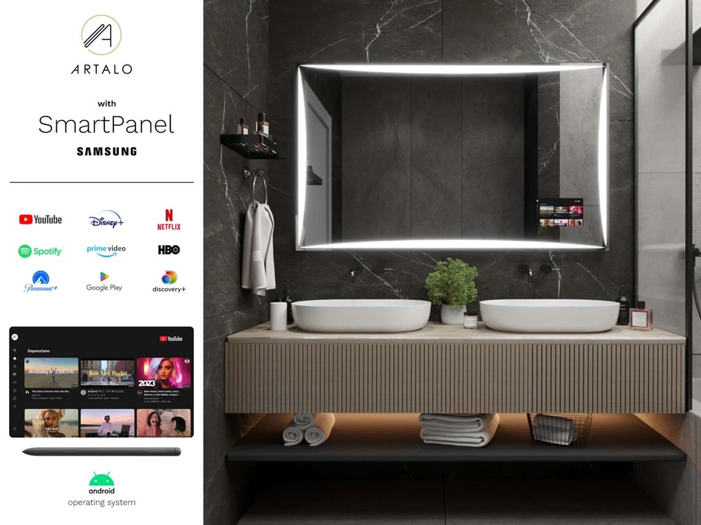 Espelho LED SMART com iluminação M5 premium + Samsung SmartPanel